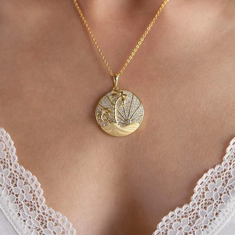 Pavé Island Medallion Pendant