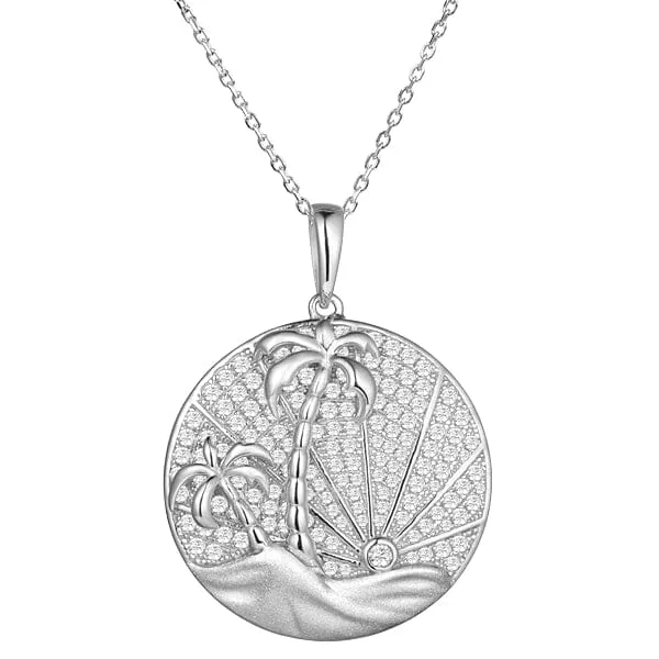 Pavé Island Medallion Pendant