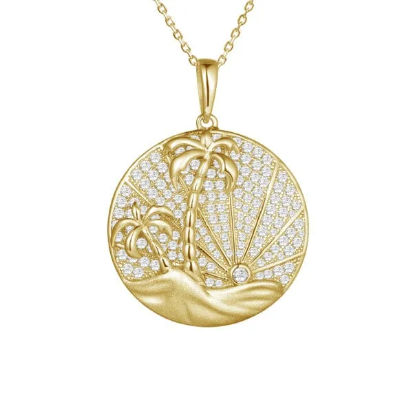 Pavé Island Medallion Pendant