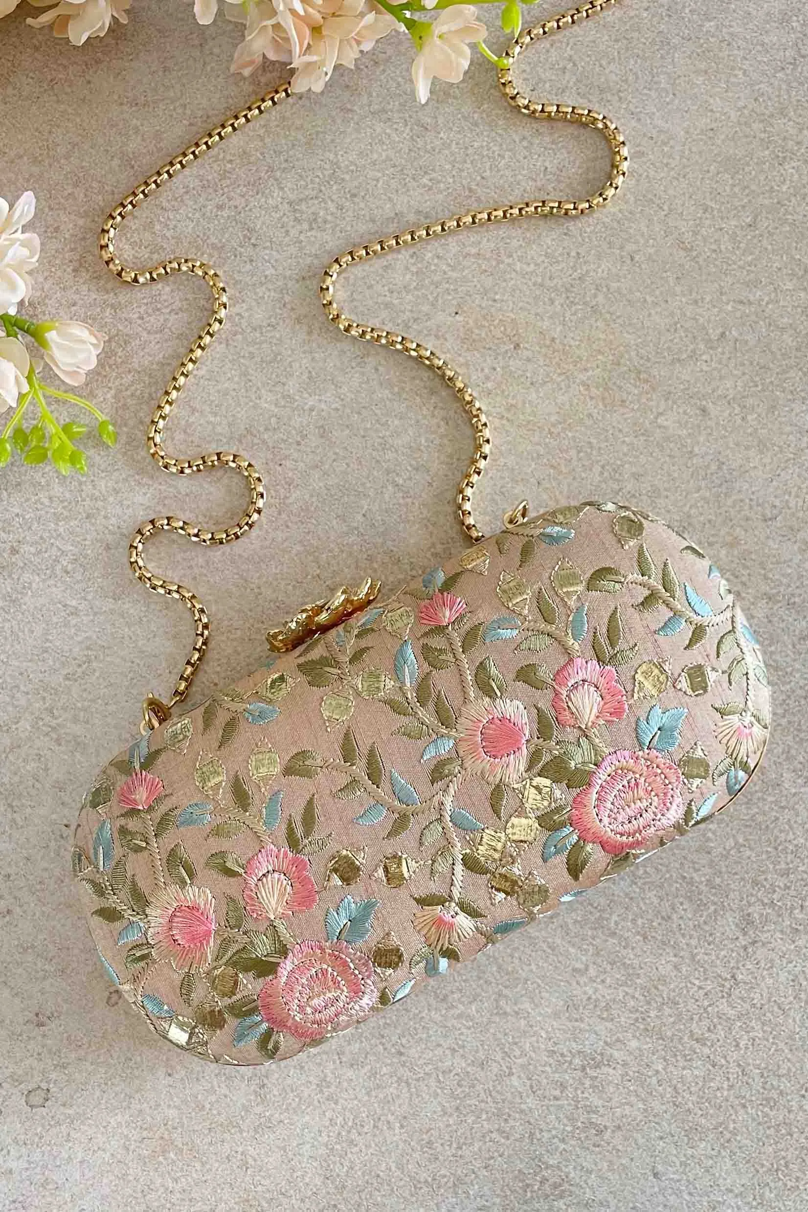 Peony Capsule Clutch