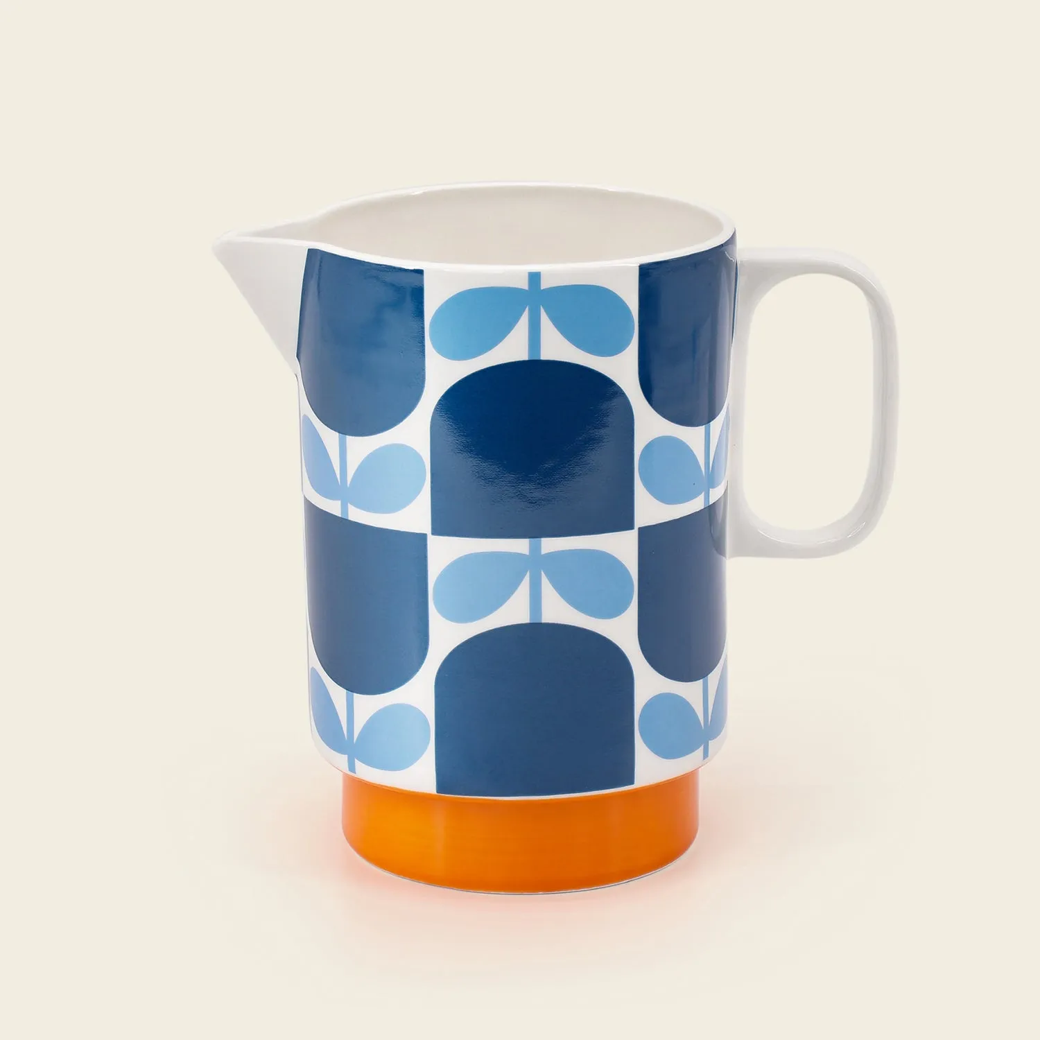 Pitcher Jug - Block Flower Navy