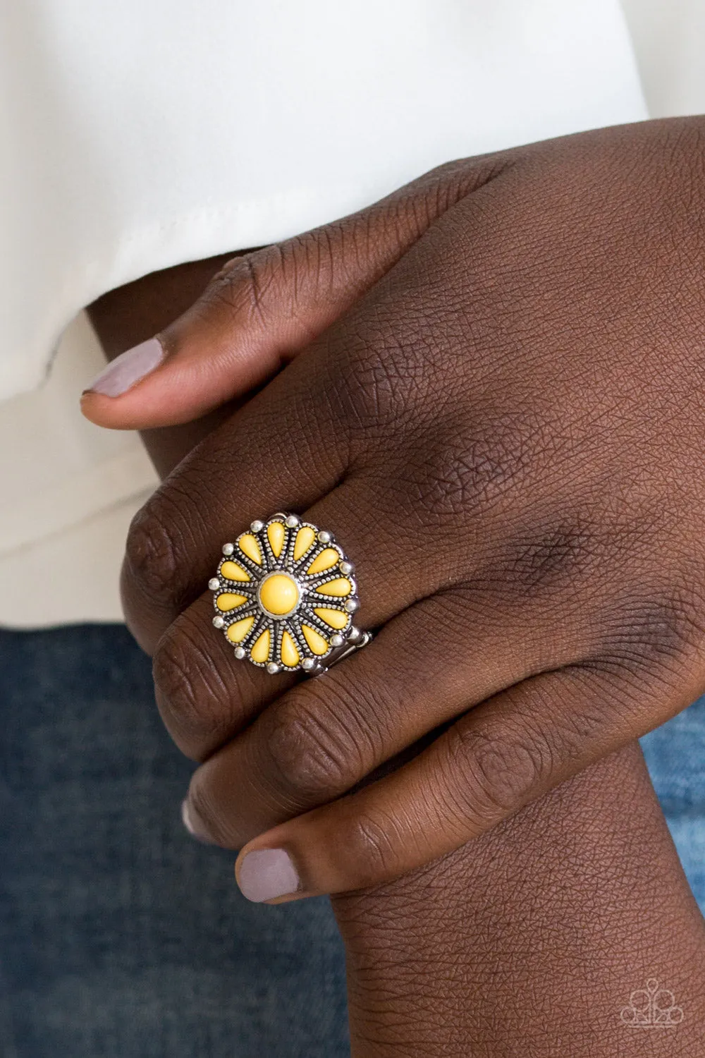 Poppy Pop-tastic - Yellow Paparazzi Ring