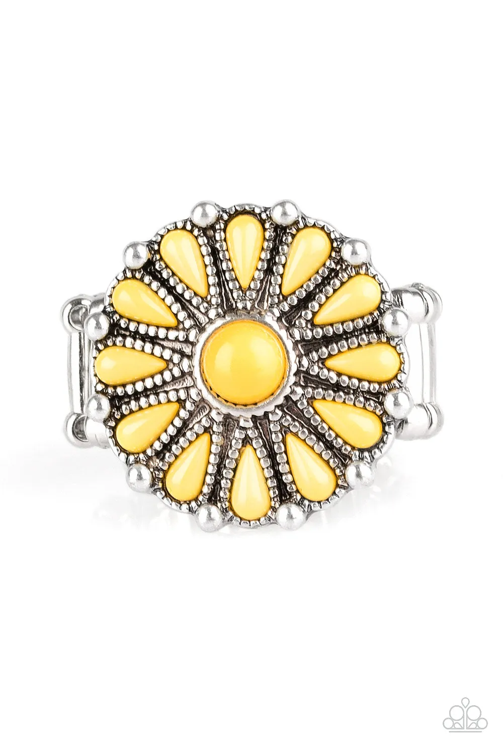 Poppy Pop-tastic - Yellow Paparazzi Ring