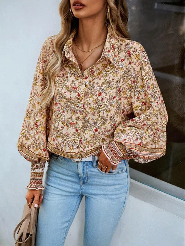 Printed Casual Long Sleeved Women Shirt