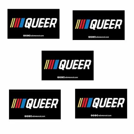 Queer Stripe Black Rectangle Sticker supporting The Trevor Project