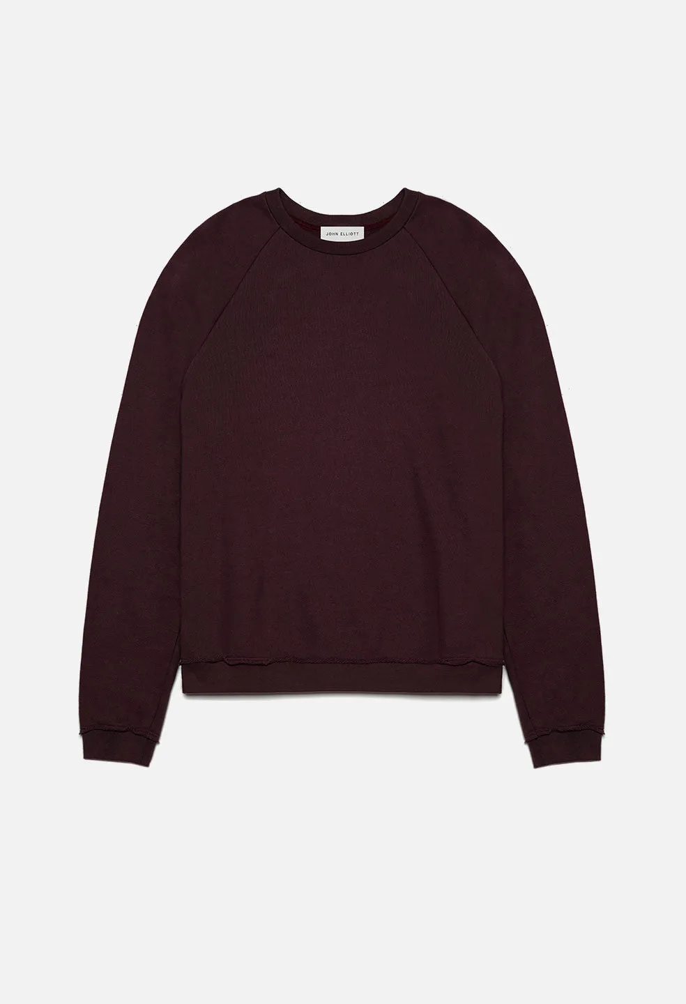 Raw Edge Raglan Crew / Maroon