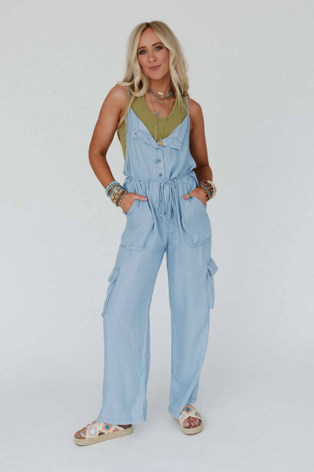 Retro Rhythm Jumpsuit - Blue