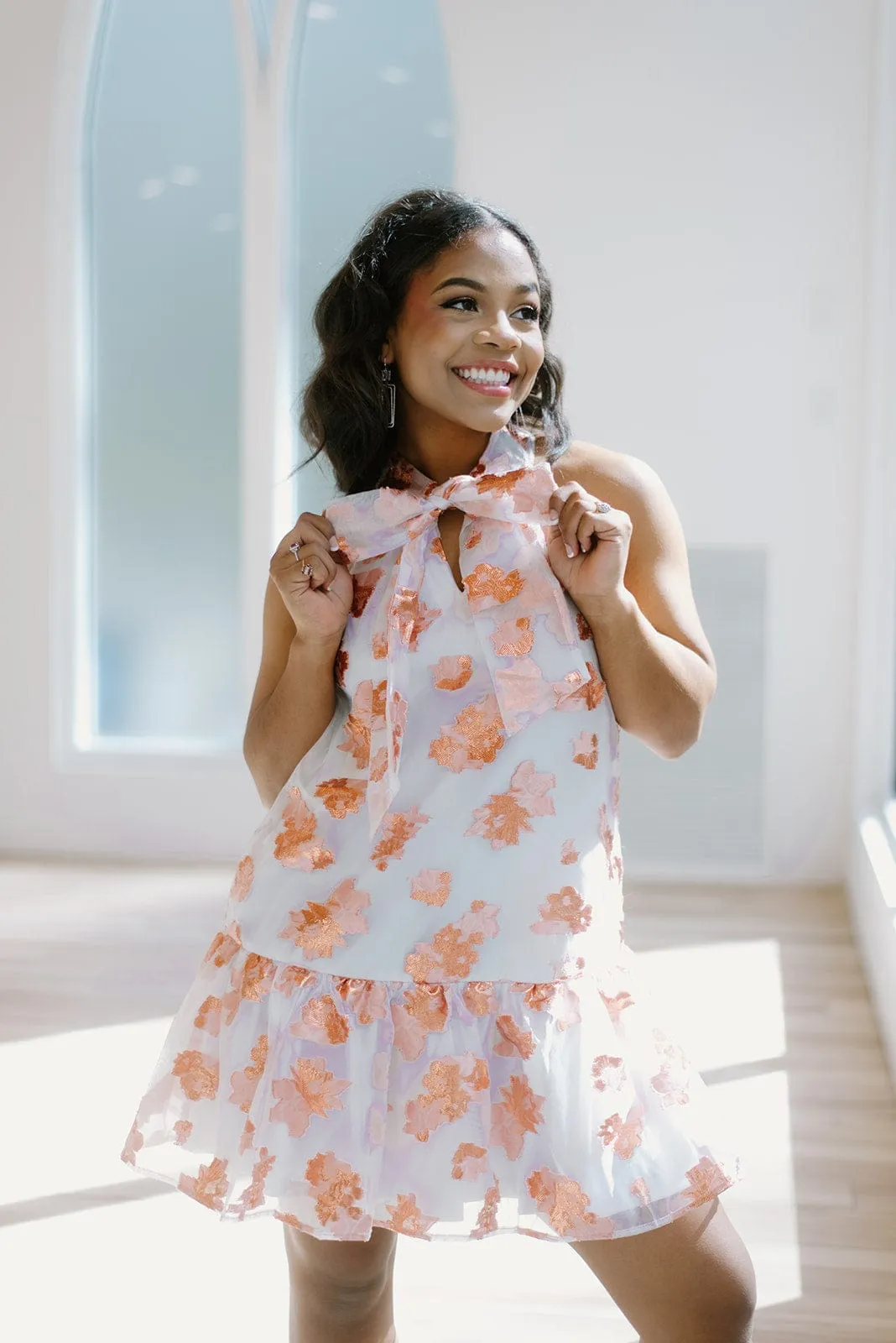 Rose Gold Embroidered Dress