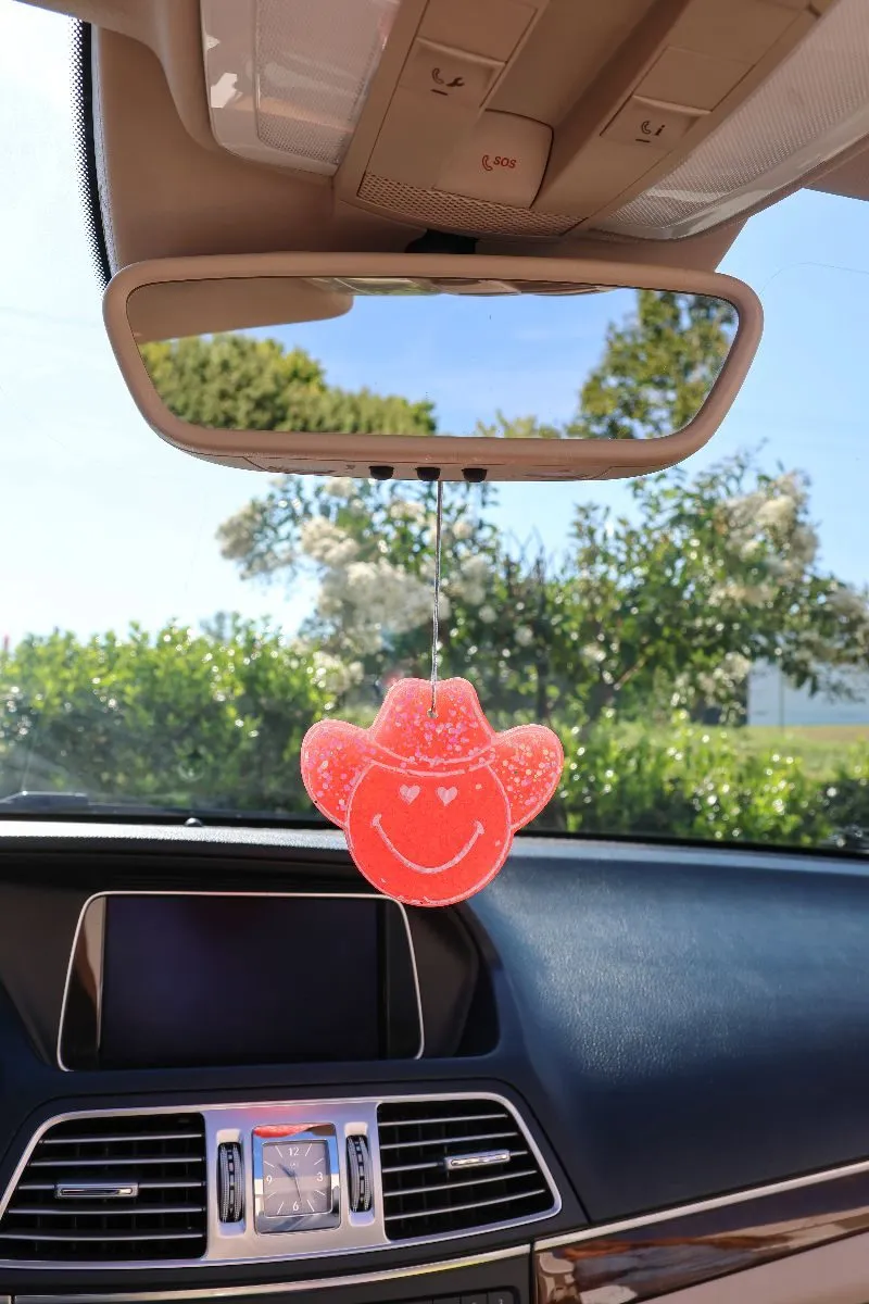 Simply Southern Freshiez Cowboy Smiley Air Freshener in Cactus Blossom Scent- Wild West Aroma for Car, Locker, Drawers, Closet (30-45 Days)