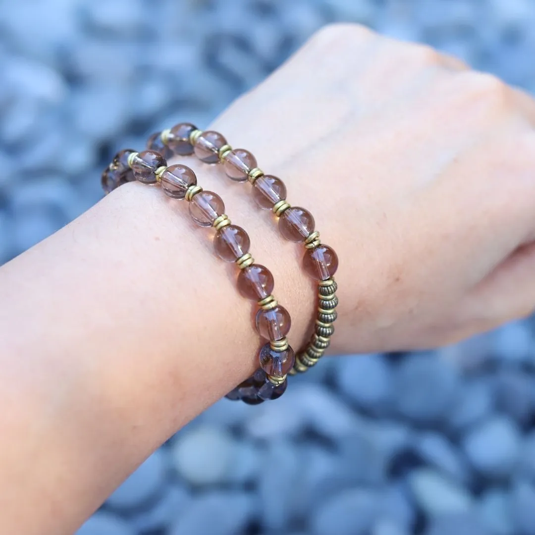 Smoky Quartz Wrist Mala Bracelet