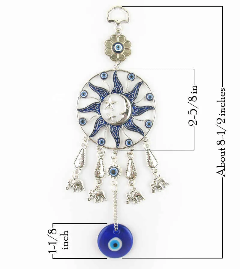 Sun, Moon and Stars Evil Eye Wall Hanging