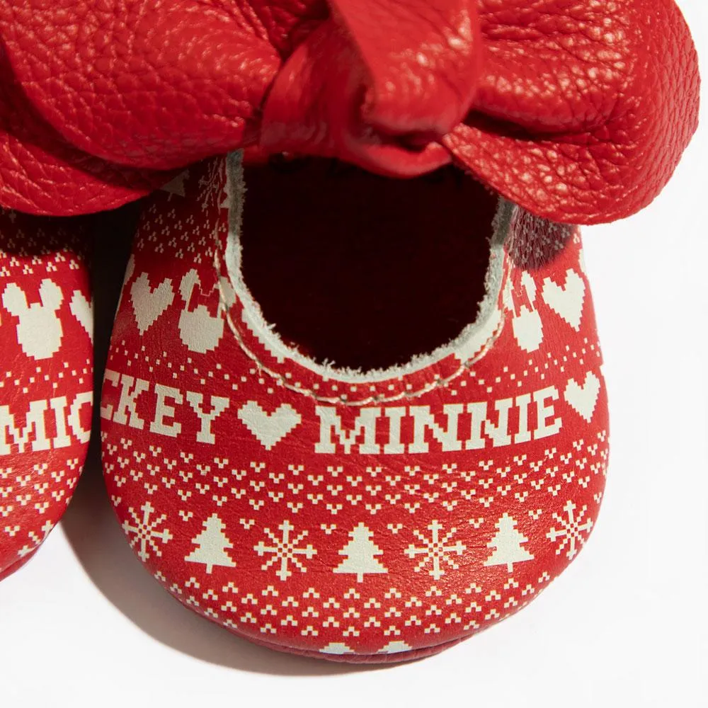 Sweater Weather Mickey Knotted Bow Baby Shoe