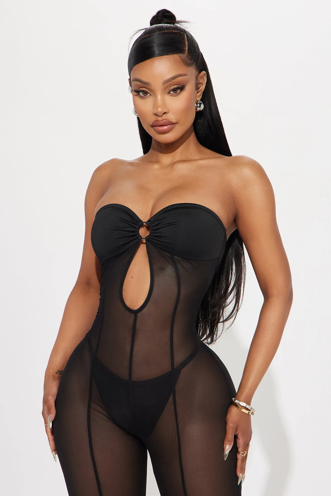 This I Know Mesh Jumpsuit - Black