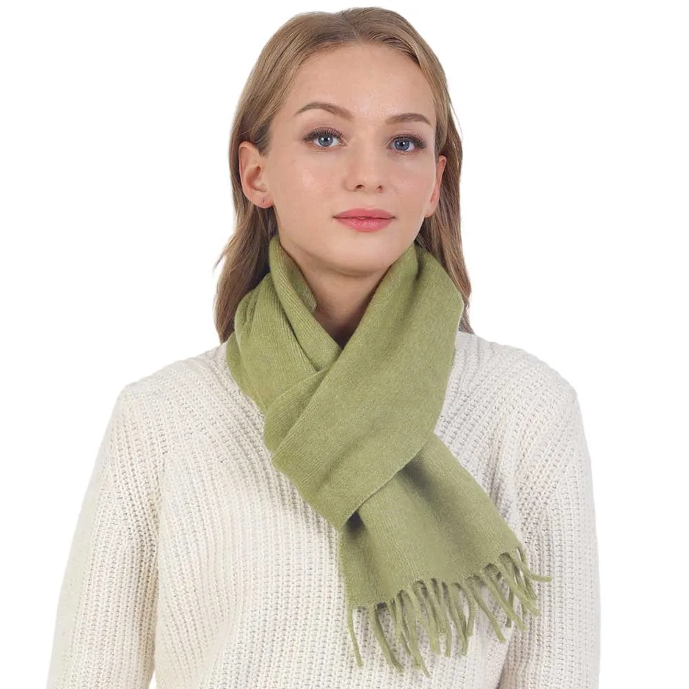 Trendy Solid Fringe Oblong Scarf