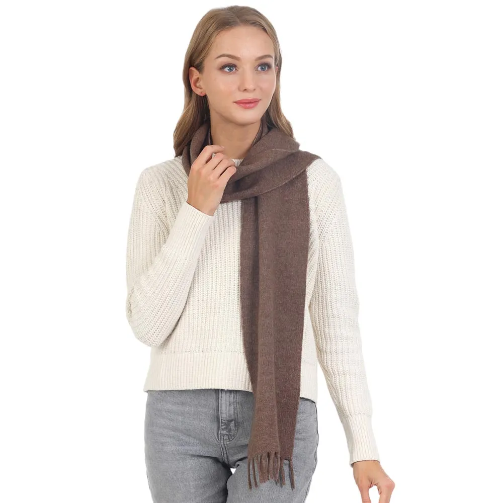 Trendy Solid Fringe Oblong Scarf