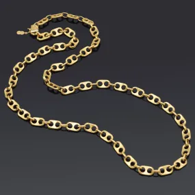 Uno a Erre Vintage 18K Yellow Gold 8.7 mm Mariner Chain Necklace 32 Inches