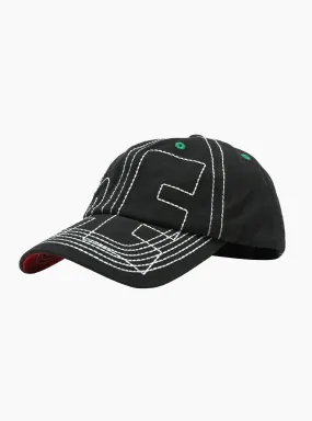 Vapor 6 Panel Hat Off-Black & White