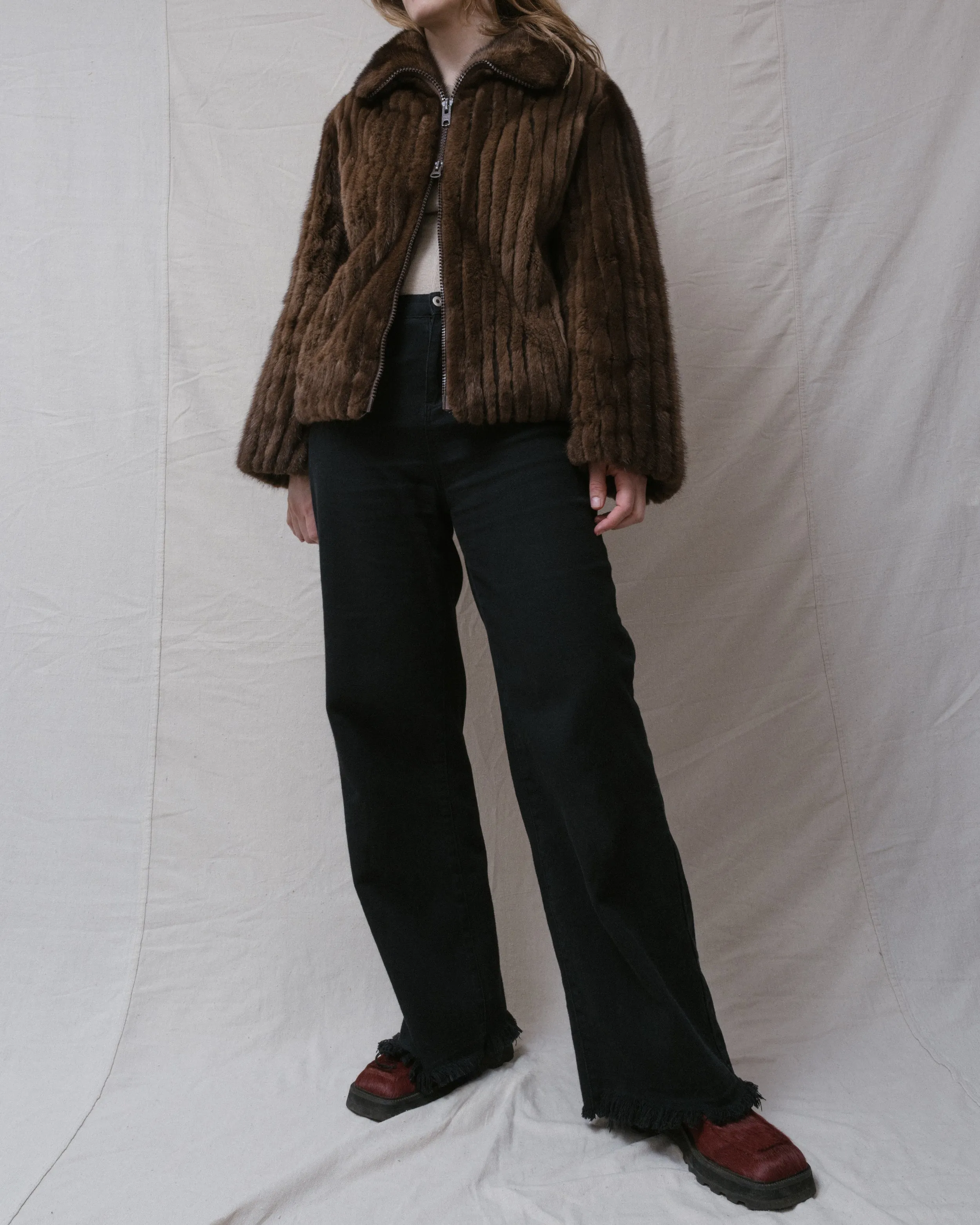 Vintage 70s Chocolate Brown Fur Jacket (S/M)