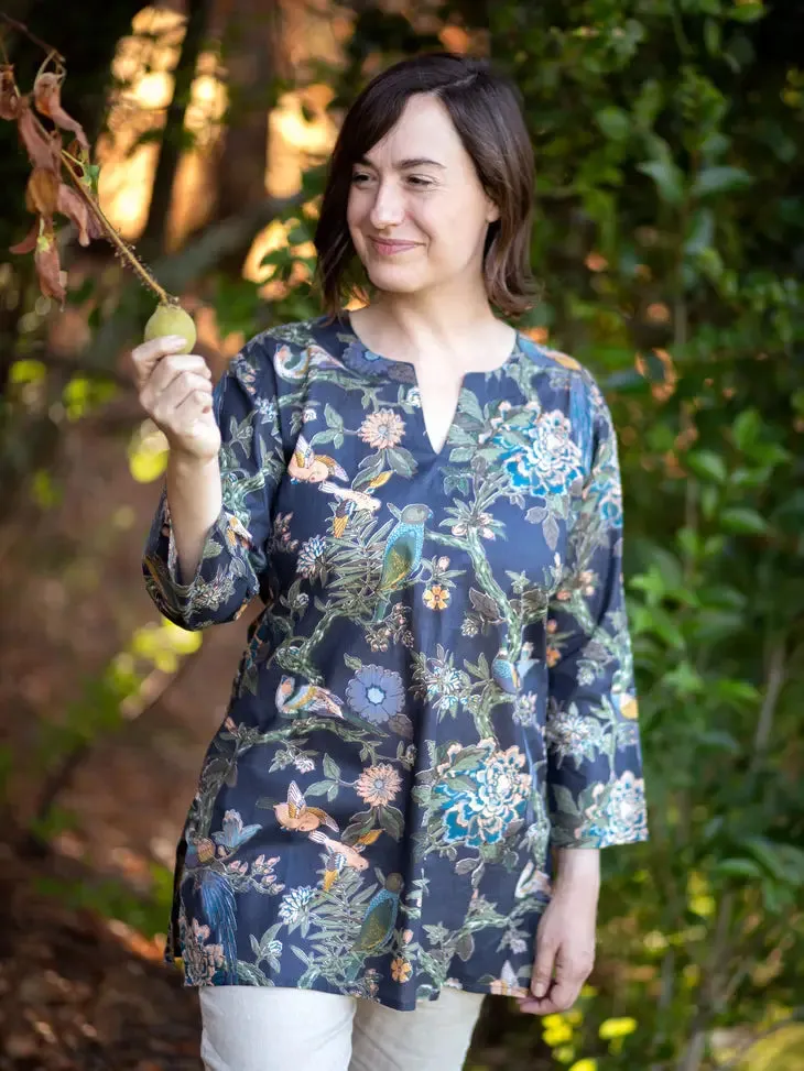 Vintage Bird Print Tunic