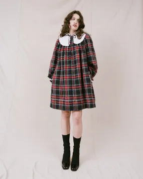 Vintage Plaid Frilly Dress (S/M)