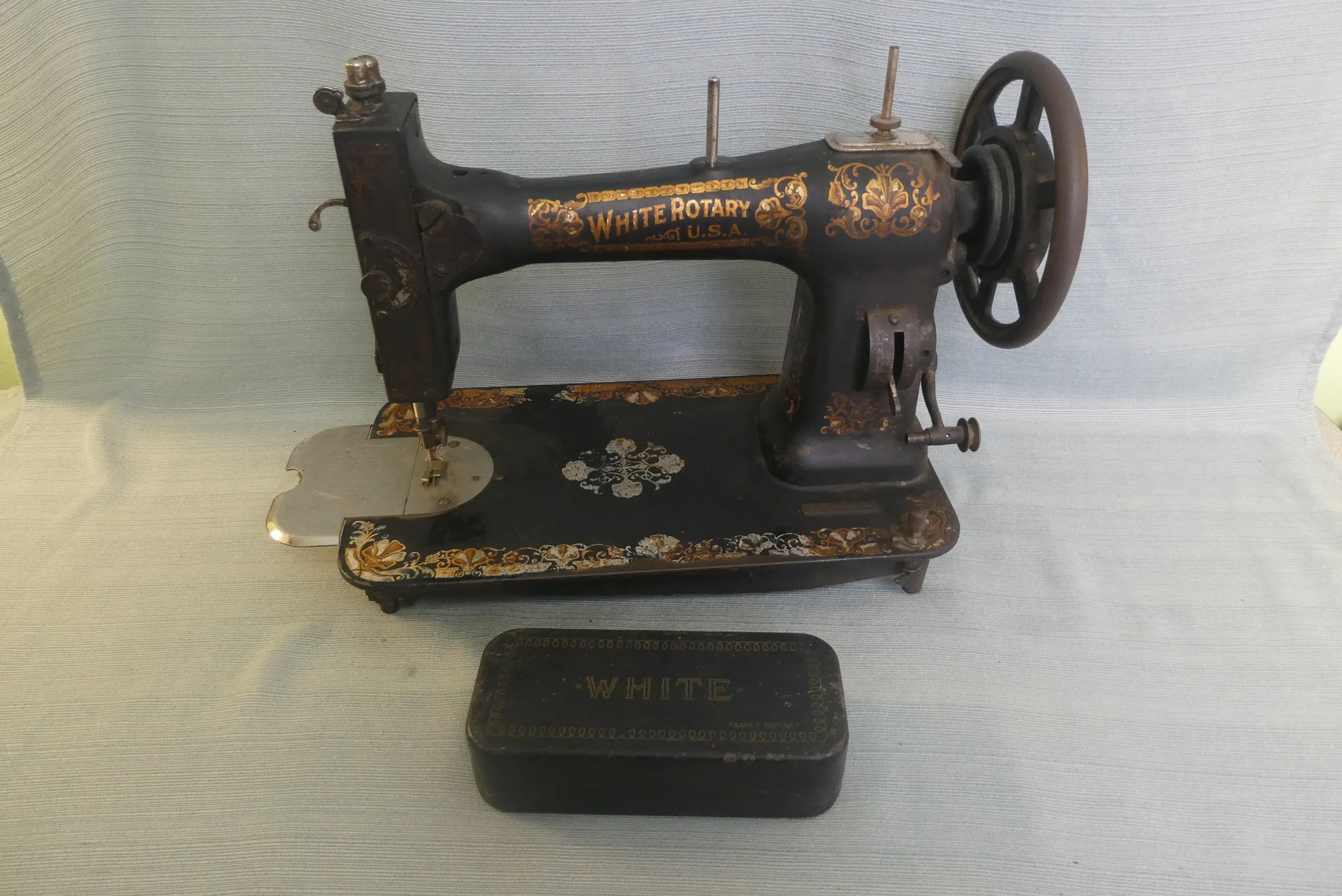 Vintage White Rotary Sewing Machine