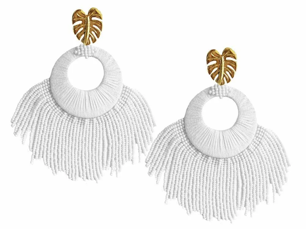 White Sunshine Earrings