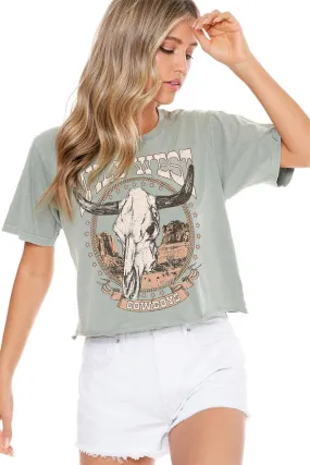 Wild West Cowboys Skull Crop