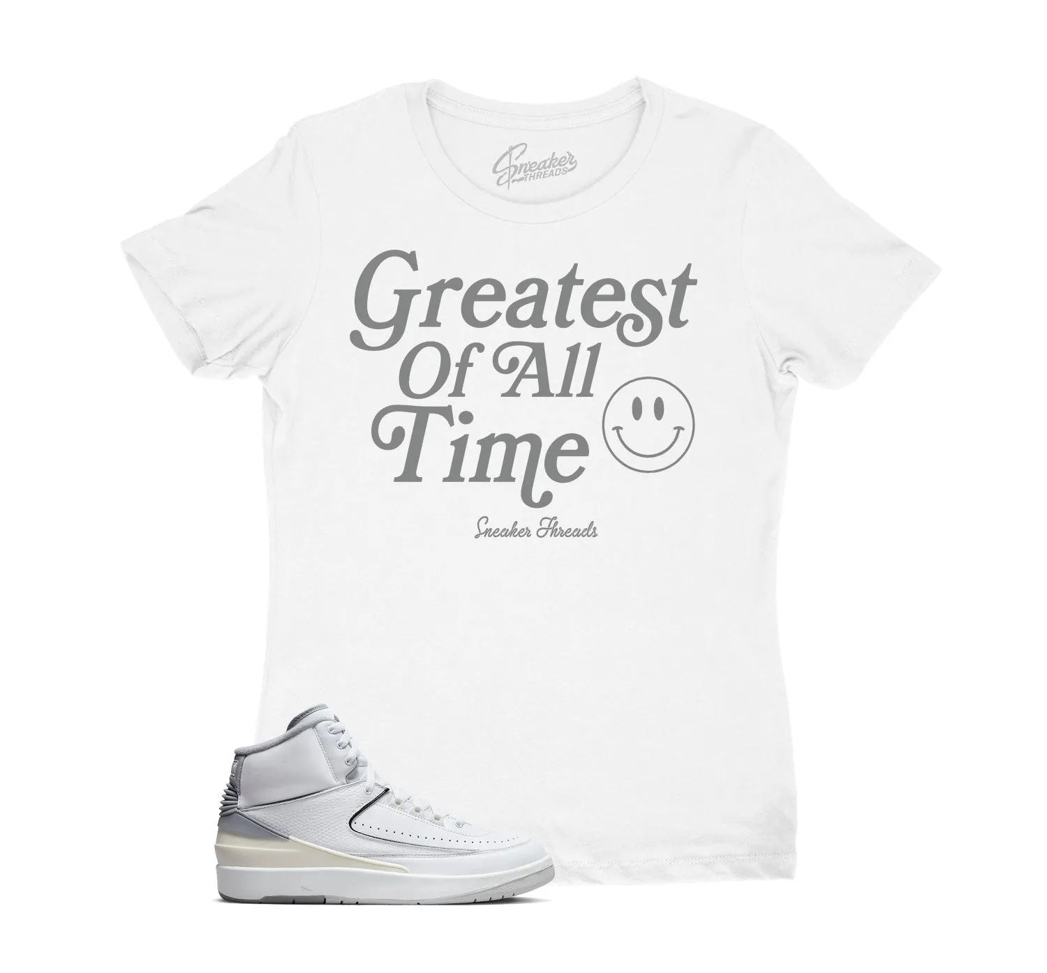 Womens Cement Grey 2 Shirt - Goat - White